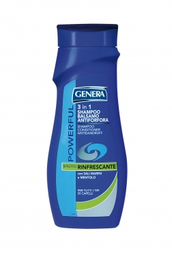 Šampūnas, balzamas ir priemonė nuo pleiskanų "Genera Powerful 3 in 1", 300 ml